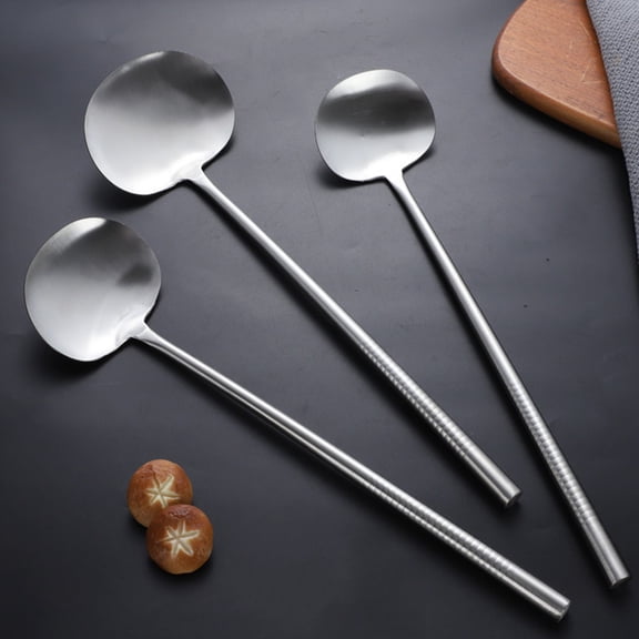 REOFLYUP Practical Stainless Steel Wok Spatula for Home Kitchen Comfortable Handle Design