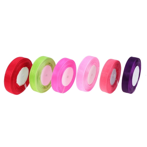REOFLYUP Premium Polyester Organza Tape Red Sheer Smooth Ribbon for Craft Projects
