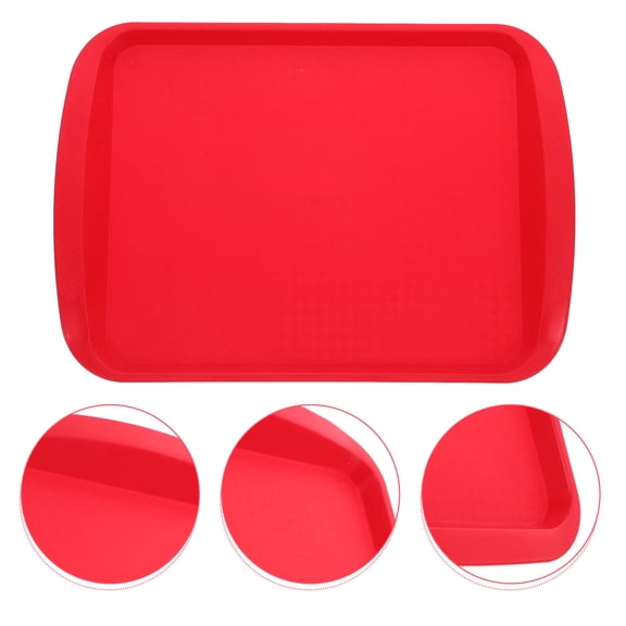 REOFLYUP Red Rectangular Plastic Serving Platter for Fruit Dry Snacks and Coffee Table