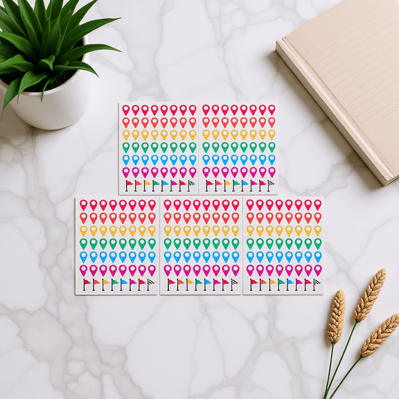 REOFLYUP Removable Self Adhesive Map Marker Stickers for Travel Destination Tracking and Planning