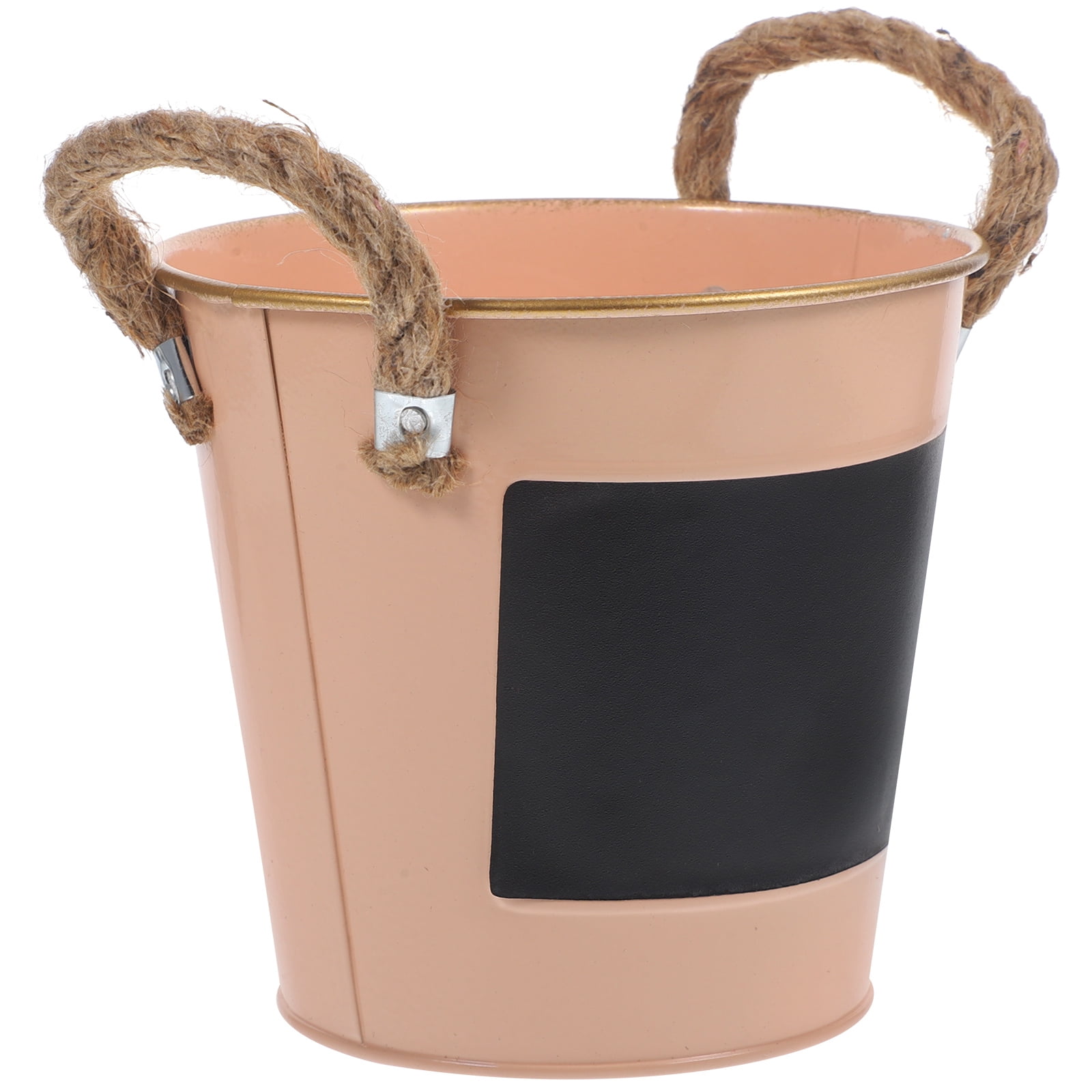 REOFLYUP Round Miniature Iron Bucket With Handle for Living Room 1 Set ...