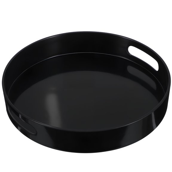 REOFLYUP Round Plastic Serving Tray - 1 Pack Organizer and Decorative Plate for Jewelry Display, Home, Kitchen, and Party Use
