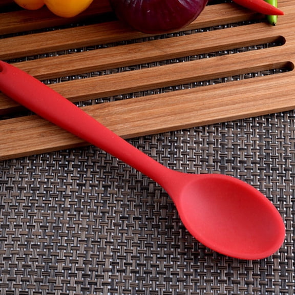 REOFLYUP Red Silicone Mixing Spoon for Baking and Seasoning, , Non-Stick, 1 Pack Kitchen Utensil