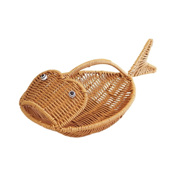 REOFLYUP Woven Display Basket for Fruits and Snacks, Light Brown Catcher Basket, and Stylish 1 Piece