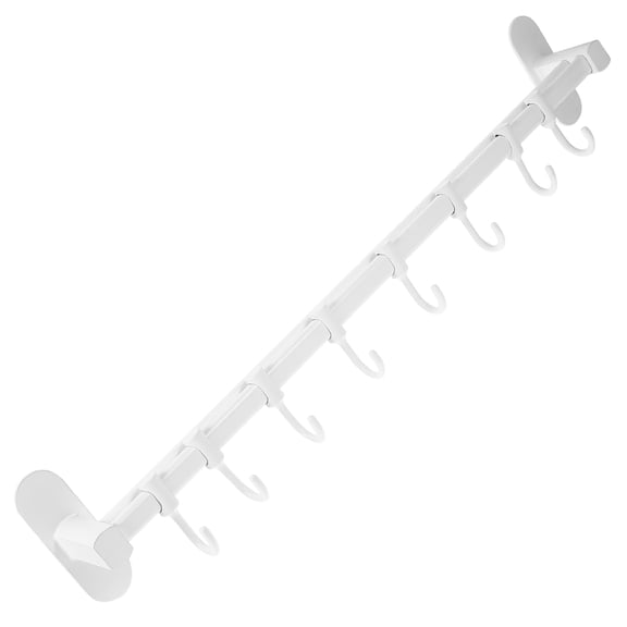 REOFLYUP Wall Mounted Kitchen Rail Rack in White Aluminum for Hanging Pots Pans and Utensils