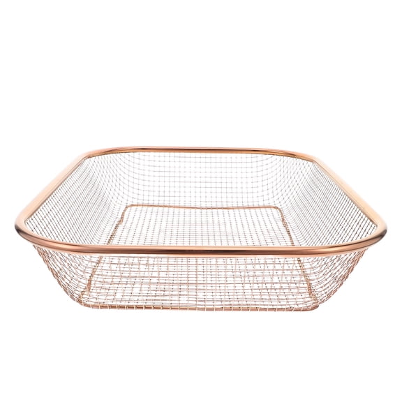 REOFLYUP Stainless Steel Kitchen Drainer Basket in Rose Plated Gold with Efficient Water Drainage for Countertop Use