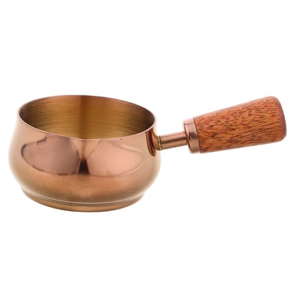 REOFLYUP Stainless Steel Sauce Bowls with Wood Handle Rose Plated Gold Perfect for Tomato Salad Dipping