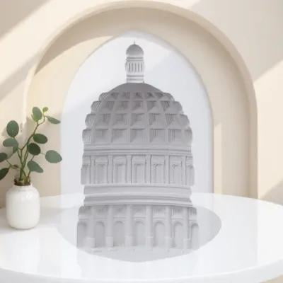 REOFLYUP Simple Artistic White Architectural Model for Home and Office Decor