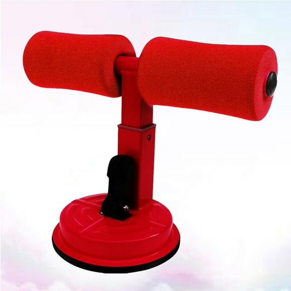 REOFLYUP Suction Cup Abdominal Assist Exercise Bar with Adjustable Height for Fitness in Red