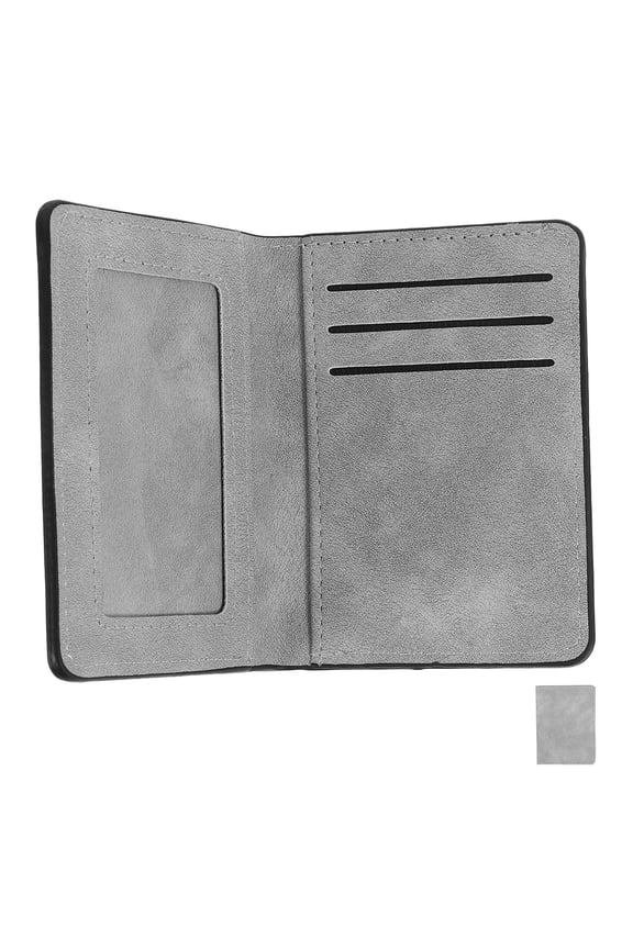 Light Grey Vertical Wallet with Multi-Compartment Organizer for Driver's License, Credit Cards, and IDs