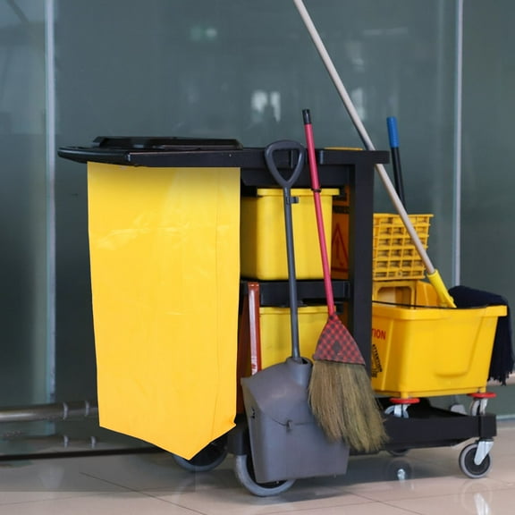 REOFLYUP Utility Cart Side Bag Cleaning Bag Yellow Oxford Cloth Rag Organization 1Set