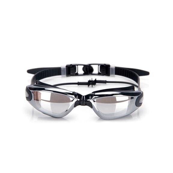 REOFLYUP Black Uv Protection Swim Glasses with Comfortable Flexible Silicone Seal for Adults