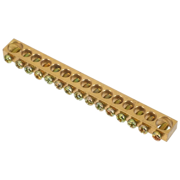 REOFLYUP Heavy Duty Golden Copper Ground Bar for Electrical Panels with Battery Terminal Blocks and Easy Installation