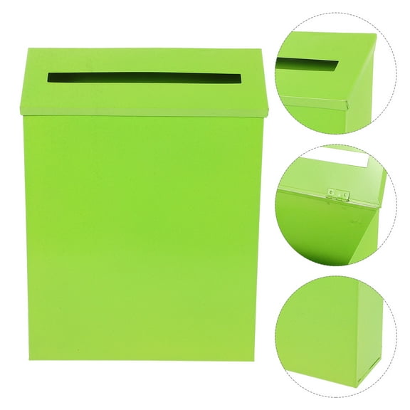 REOFLYUP Wall Mount Mailbox Light Green Iron Post Box Vintage Style Suggestion Box for Outdoor Use