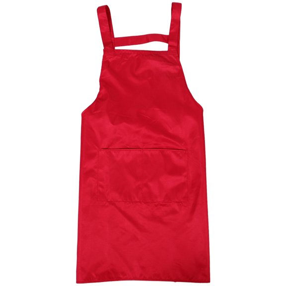 REOFLYUP Waterproof Adjustable Red Apron with Pockets for Cooking Baking Workshop and Restaurant Use