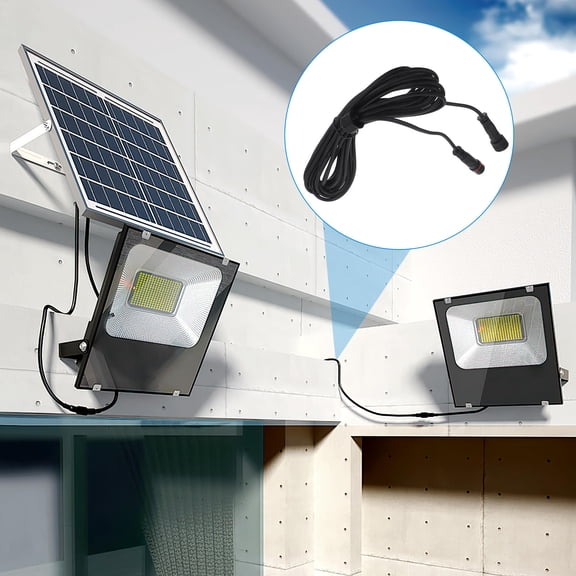 REOFLYUP Solar Light Extension Cord, Black PVC Copper Wire, Firm Construction Cable for Extended Outdoor Reach, Pathway Lights