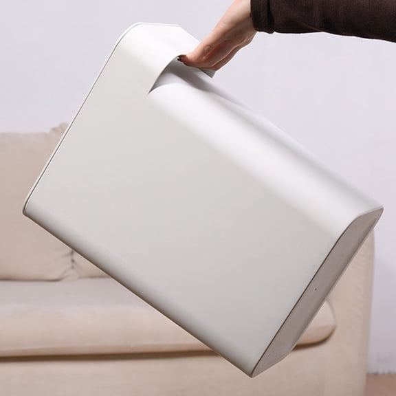 REOFLYUP White Kitchen Trash Can Push-Type Plastic Waste Bin with Air-Tight Lid