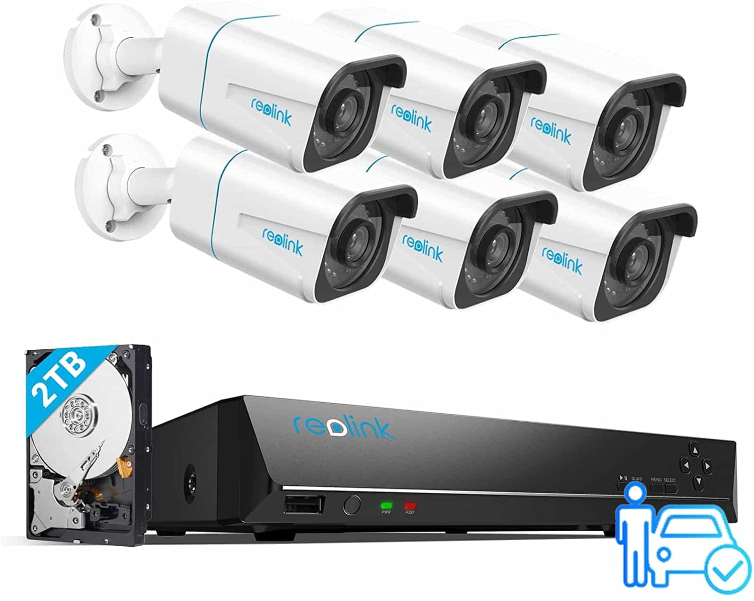 REOLINK 4K PoE Security System, 6pcs 48MP Cameras, Detection, Video ...