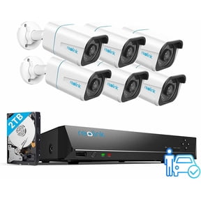 REOLINK 4K Outdoor PoE Home Security Camera System, 6pcs H.265 Wired Bullet 8MP Cameras, Smart Person Vehicle Detection, 8CH POE NVR Recorder, Built-in 2TB HDD for 24-7 Recording, RLK8-810B6-A