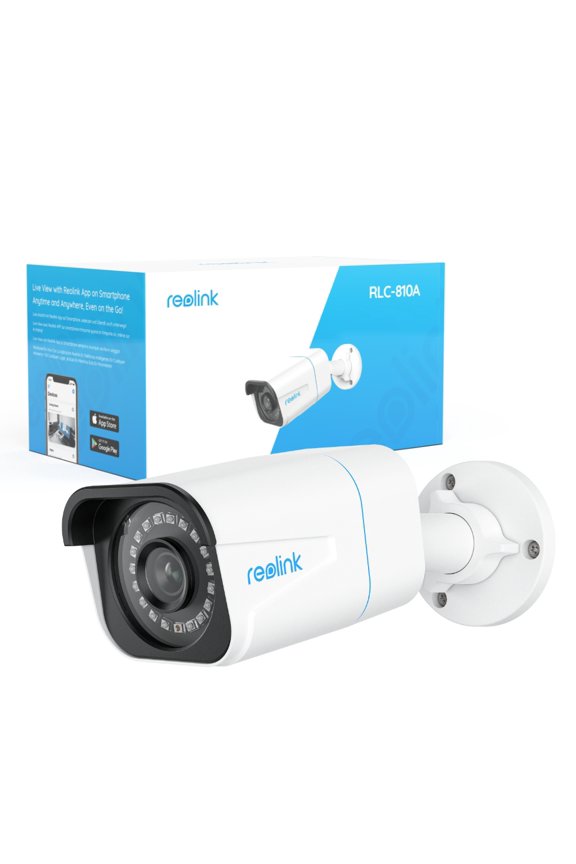 4K Security Camera Outdoor, 8MP IP PoE Camera with Human/Vehicle Detection, 100Ft IR Night Vision, Work with Smart Home, Time lapse, Up to 256GB SD Card
