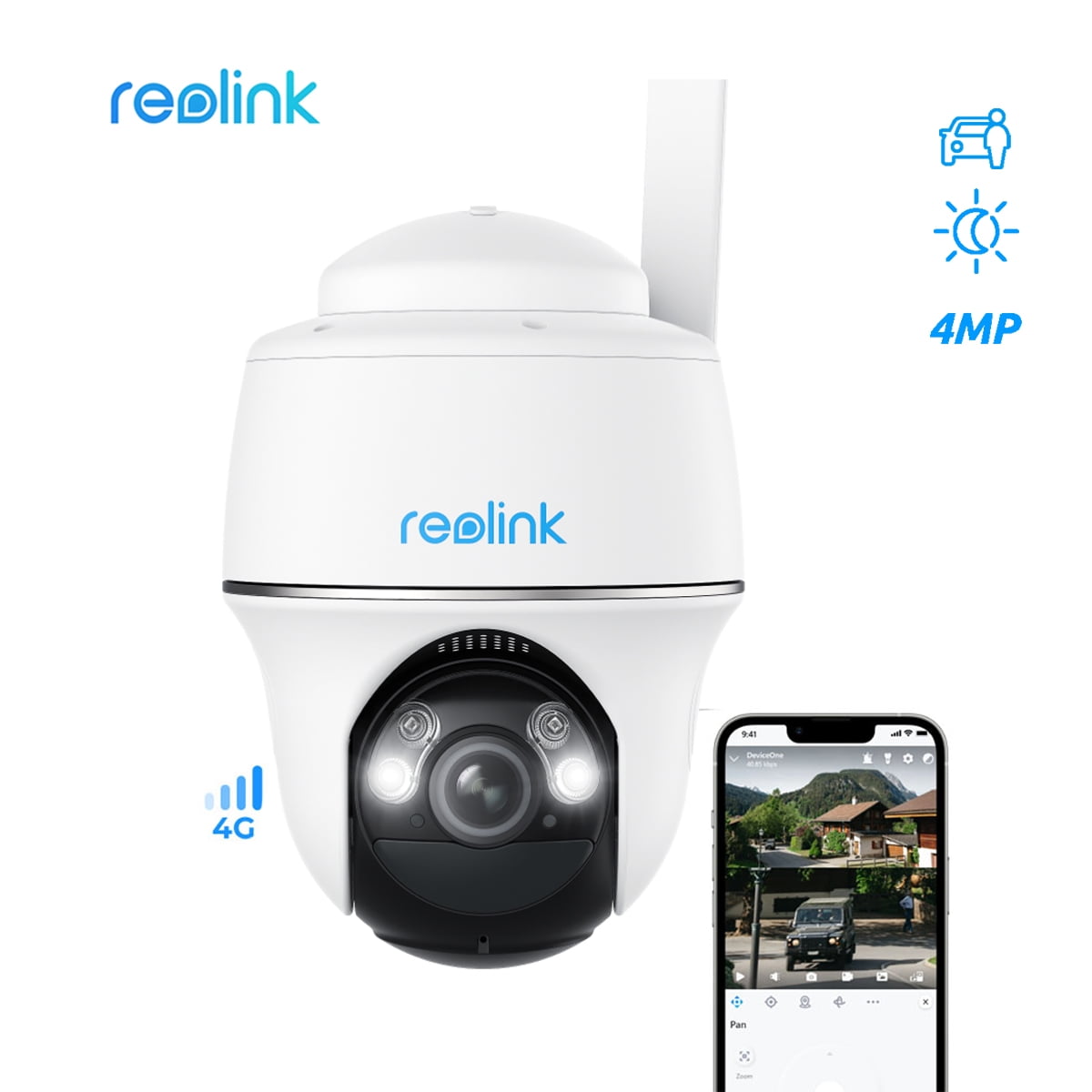 REOLINK 4MP 3G/4G LTE Outdoor Wireless Battery-Powered Security Camera ...