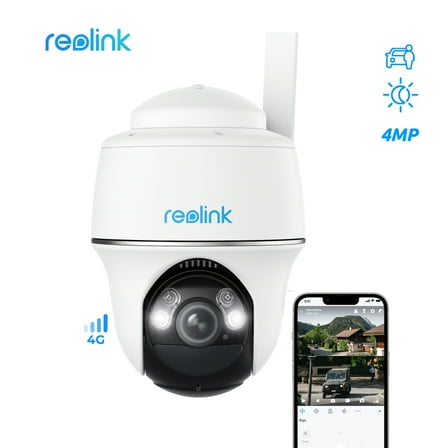 REOLINK 4MP 3G/4G LTE Outdoor Wireless Battery-Powered Security Camera, Smart Person/Vehicle Detection, 355°/140° Pan &Tilt, 2-Way Talk, Go PT Series PTCam ProHD -US Version