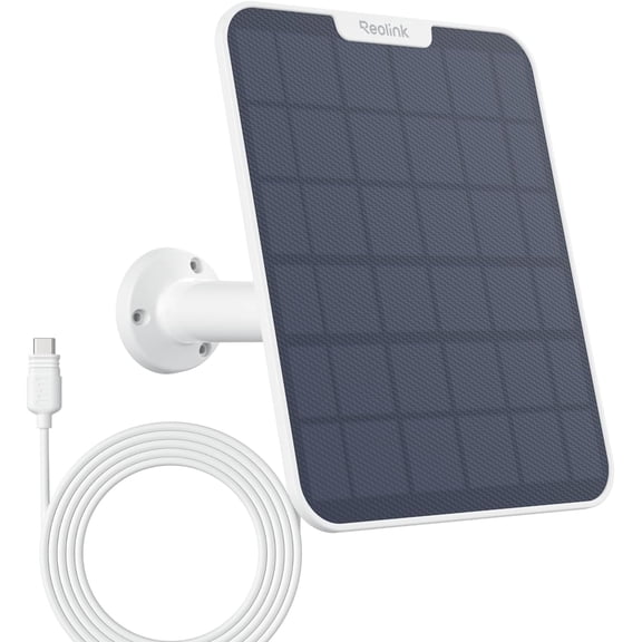 REOLINK 6W Solar Panel White, Non-Stop Power Supply for All Wireless Battery Camera, Trackmix/Argus PT/Go PT Ultra, Waterproof, Adjustable Mount, 4 Meters Cable(Only Use Cameras)