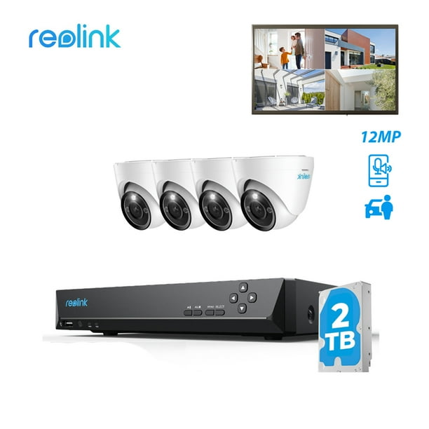 REOLINK 8CH 12MP PoE Security Camera System, 4pcs H.265 Surveillance IP ...