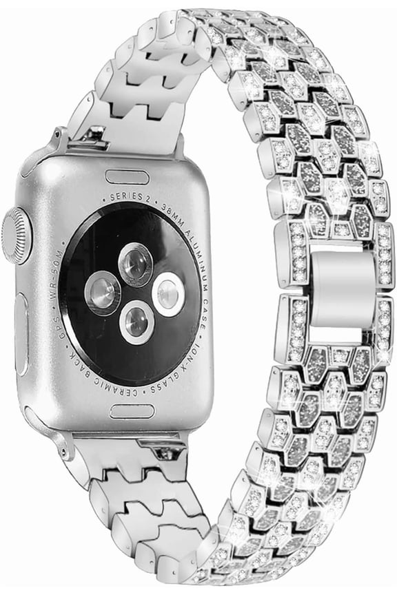 REOQ Jewelry Watch Band Compatible with Apple Watch Strap, Stainless Steel Replacement Accessory Wristband Bracelet for iWatch Series 6,5,4,3,2,1 38mm 40mm 42mm 44mm (38/40mm)
