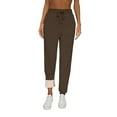 thumbnail image 1 of REORIA Drawstring Fleece Joggers for Women Casual Sherpa Lined Sweatpants Winter Pants with Pockets, 1 of 7