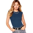 thumbnail image 1 of REORIA Sleeveless Bodysuit for Women Crew Neck Casual Tank Tops with Pads Shoulder, 1 of 9
