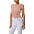 thumbnail image 1 of REORIA Tank Bodysuit for Women Halter Neck Sleeveless Ribbed Bodysuit Basic Tank Tops, 1 of 8