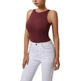 thumbnail image 1 of REORIA Tank Bodysuit for Women Halter Neck Sleeveless Ribbed Bodysuit Basic Tank Tops, 1 of 9