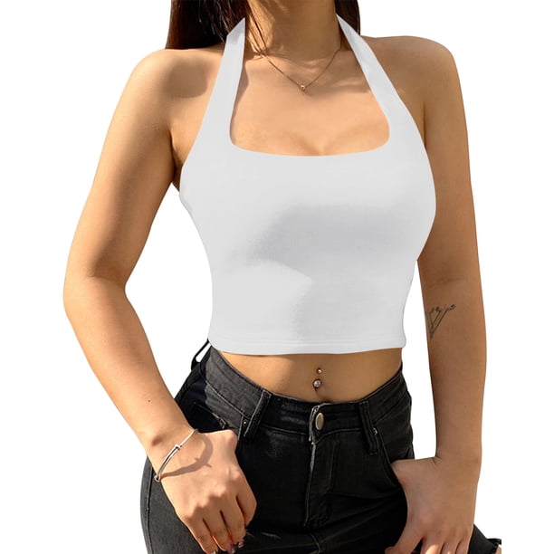 2er-Pack Crop Tops Damen – Weiß, Slim Fit, Gerippter Rundhalsausschnitt, Sport-Tanktop, Vielseitig 2er-Pack Crop Tops Damen – Weiß, Slim Fit, Gerippter Rundhalsausschnitt, Sport-Tanktop, Vielseitig