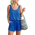 thumbnail image 1 of REORIA Women Summer Romper Sleeveless Short Jumpsuits Loose Rompers with Pockets, 1 of 6