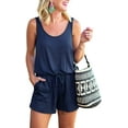 thumbnail image 1 of REORIA Women Summer Romper Sleeveless Short Jumpsuits Loose Rompers with Pockets, 1 of 6