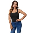 thumbnail image 1 of REORIA Women Tank Bodysuit Square Neck Sleeveless Tank Top Basic Slim Bodysuit for Female, 1 of 8