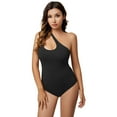 thumbnail image 1 of REORIA Women's One Shoulder Bodysuit Sexy Hollow out Neck Sleeveless Thong Tops, 1 of 10