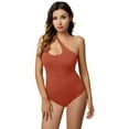 thumbnail image 1 of REORIA Women's One Shoulder Bodysuit Sexy Hollow out Neck Sleeveless Thong Tops, 1 of 10