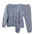 thumbnail image 1 of REORIAFEE 2 Piece Lounge Set Men Long Sleeve Big and Tall Pajama Top Pant Solid Color Soft Sleepwear Blue L-4XL, 1 of 6