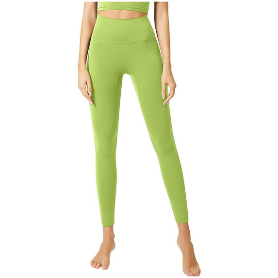 REORIAFEE 7/8 Leggings for Women High Waist Scrunch Butt Athletic Leggings Solid Print Yoga Pants Buttery Soft Exercise Pants for Running Workout Elastic Tights Green L
