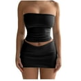 thumbnail image 1 of REORIAFEE Active Wear Outfits for Women Vacation Outfits Fashion Summer Women Sexy Lace Sleeveless Casual Blouses Dresses Shirts Sets Black L, 1 of 7