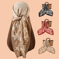 thumbnail image 1 of REORIAFEE Bandanas for Women Like Silk Satin Scarf for Hair Wrapping at Night Scarf for Sleeping 90CM Silk Square Scarf Hand Flower Turban Shawl Scarf Khaki One Size, 1 of 6