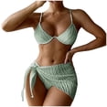thumbnail image 1 of REORIAFEE Bathing Suit for Women 2 Piece Bikini Tropical Swimwear Bikini Set Light Blue M, 1 of 6