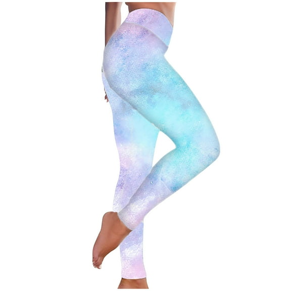 REORIAFEE Booty Lifting Leggings Plus Size High Waisted Scrunch Butt Athletic Leggings Gradient Print Yoga Pants Soft Opaque Slim Exercise Pants for Running Workout Elastic Tights Sky Blue 3XL