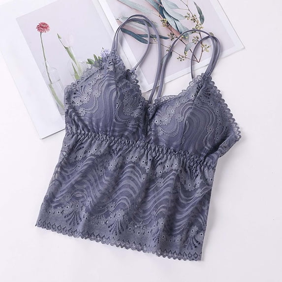 REORIAFEE Bras for Women Comfortable Pull on Push up Bra Lace Padded Bras with Full Back L-XL