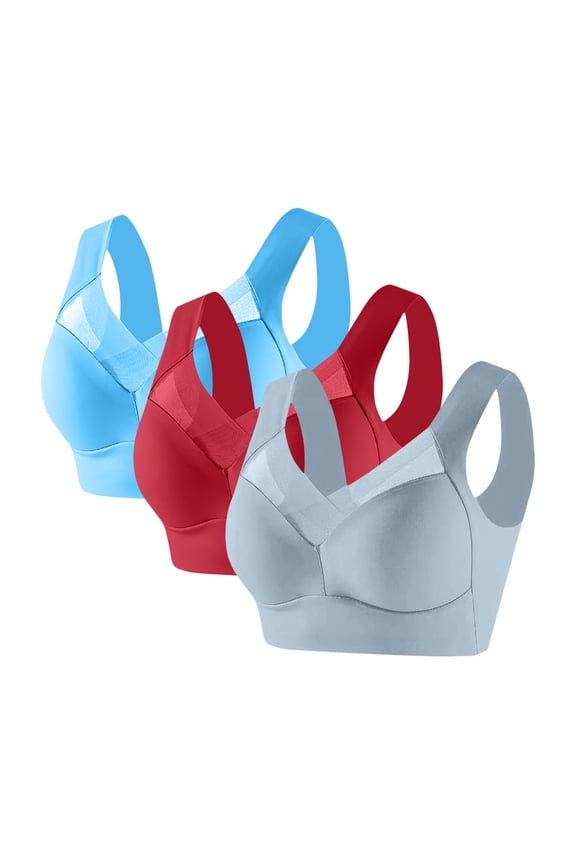 Bras for Women No Underwire Push up 3 Pack Pull on Plus Size Wide Strap Bralette Full Coverage Comfortable Padded Bras M-5XL