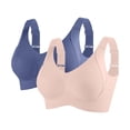 thumbnail image 1 of REORIAFEE Bras for Women No Underwire Push up Pack of 2 Pull on Plus Size Wide Strap Bralette Full Coverage Comfortable Padded Bras M-3XL, 1 of 2