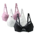 thumbnail image 1 of REORIAFEE Bras for Women Push up Plus Size 3 Pack Pull on Adjustable Straps Bra Comfortable Lace Padded Bras S-5XL, 1 of 5