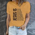 thumbnail image 1 of REORIAFEE Easter Shirts Women Womens Summer Alphabet Printing Short Sleeve Shirts Crew Neck Funny Fashion Tees Casual Comfy Tops Yellow XXL, 1 of 1